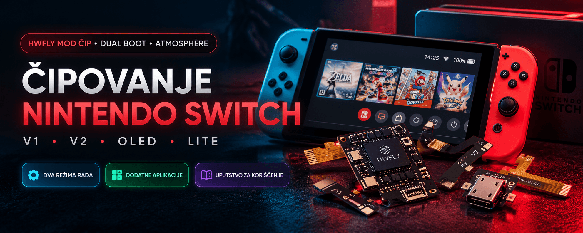 Čipovanje Nintendo Switch konzola - HWFLY mod čip